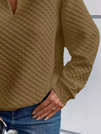 Textured Notched Raglan Sleeve Sweatshirt (16)