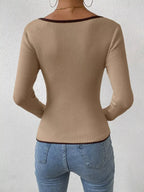 Contrast Trim Long Sleeve Knit Top (9)