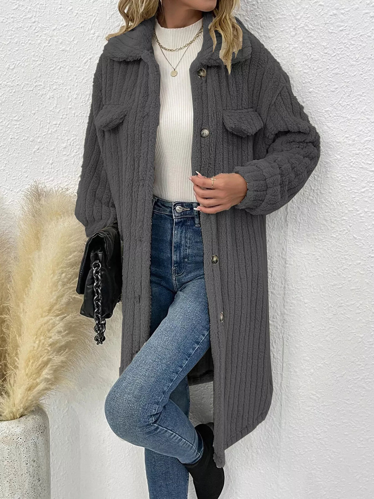 Button-down Longline Outerwear (8)