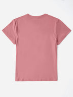 Letter Graphic Round Neck Short Sleeve T-shirt (14)
