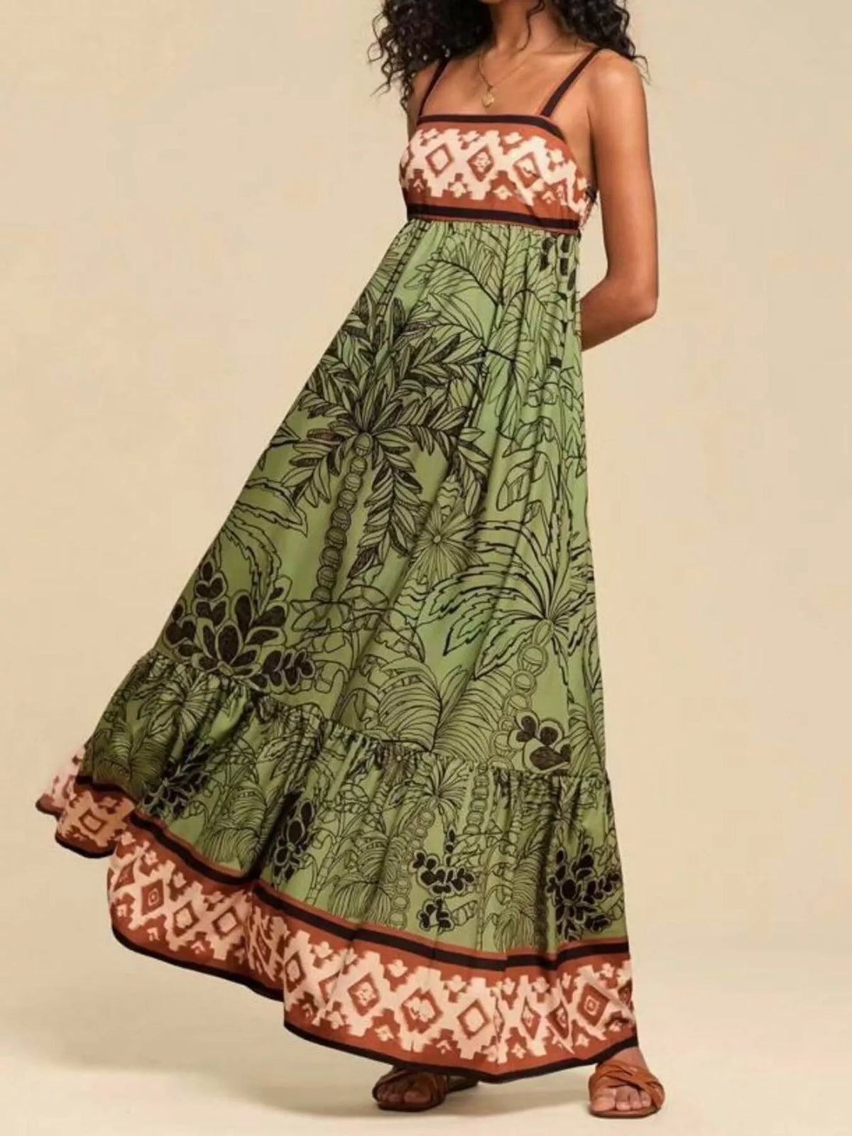 Printed Square Neck Maxi Dress (7)
