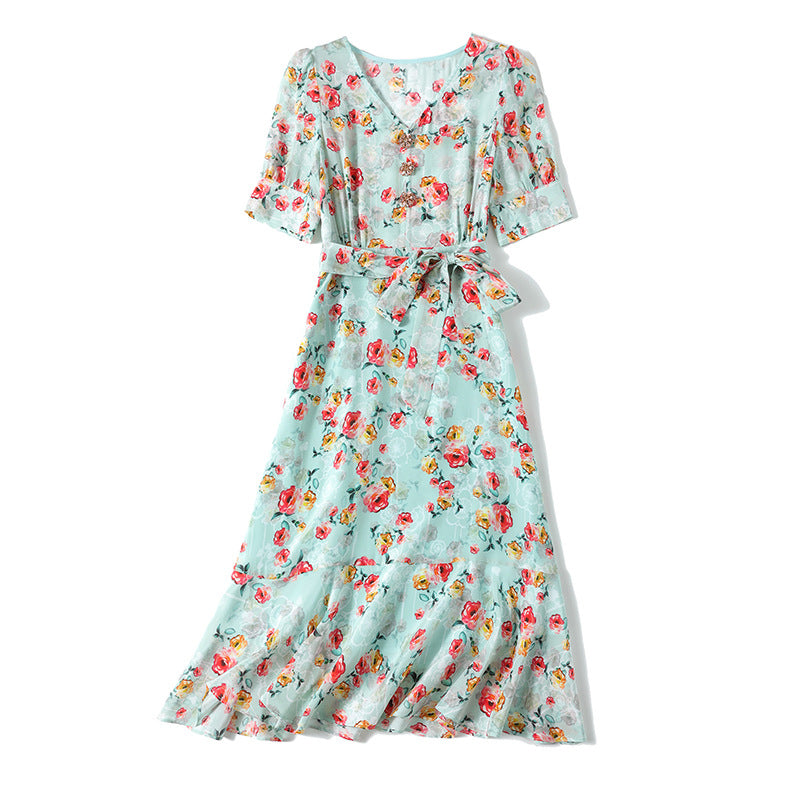 Waist Closed Senior Sense Mulberry Silk Dress photo 4