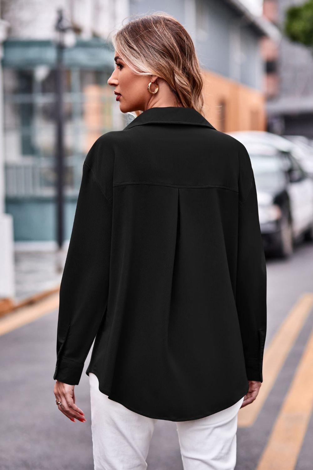 Dropped Shoulder Longline Shirt Pockets (9)