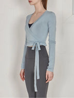 Tied Surplice Long Sleeve Top (18)