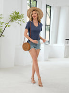 Lace Detail Short Sleeve T-shirt (25)