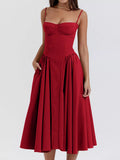 Sweetheart Neck Spaghetti Strap Midi Dress (4)