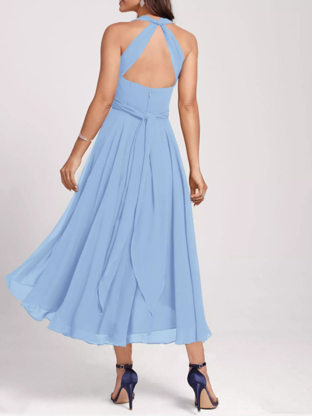 Ruched A-line Midi Dress (15)