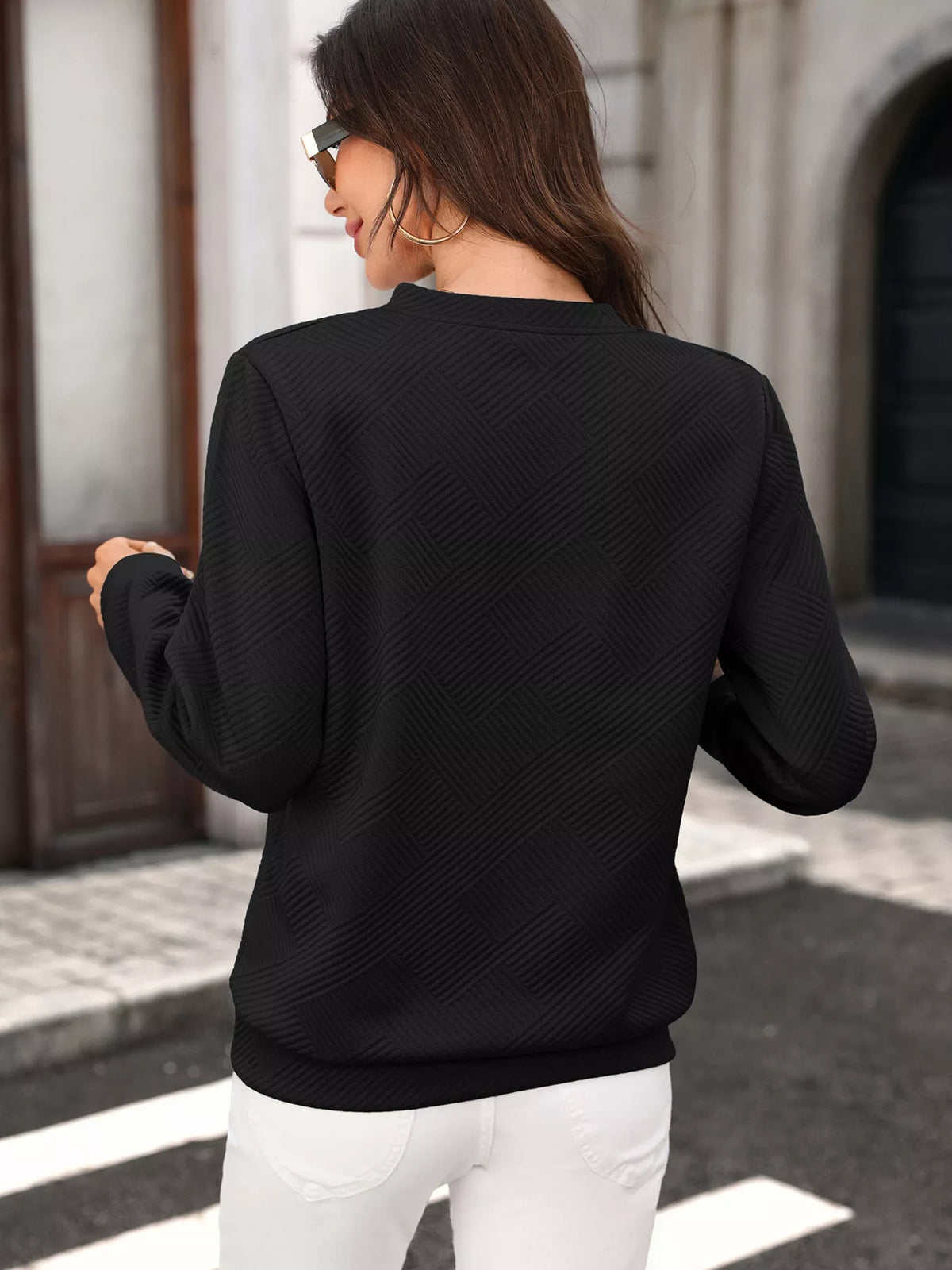Textured Quarter-zip Sweatshirt (17)
