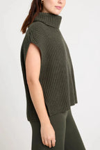 Slit Turtleneck Cap Sleeve Sweater (6)