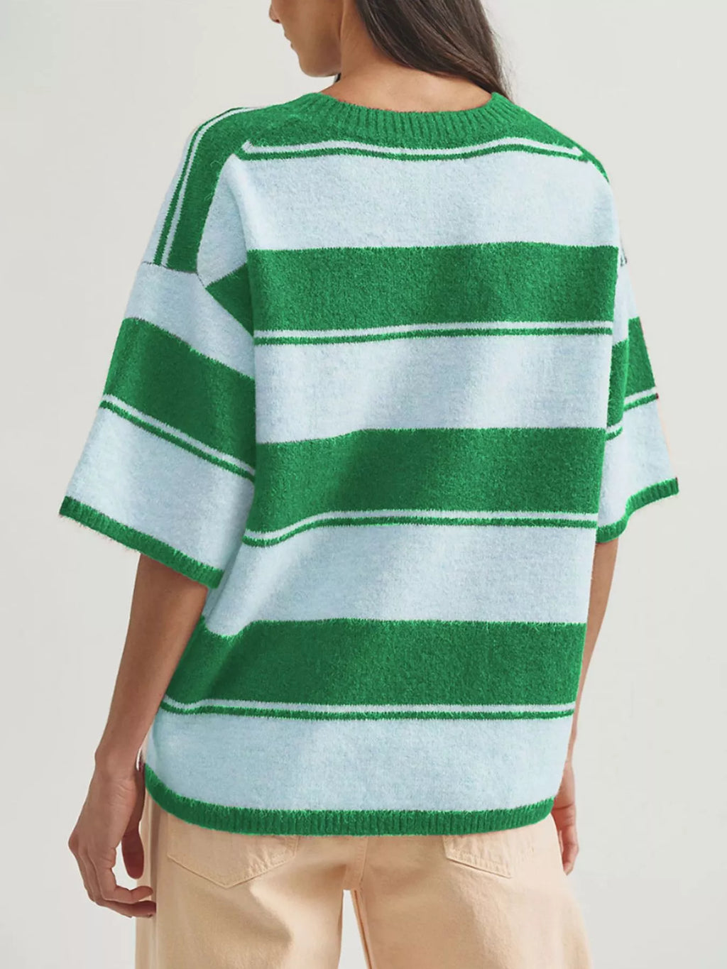 Striped Half Sleeve Sweater (6)