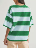 Striped Half Sleeve Sweater (6)