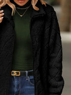 Fuzzy Pocketed Zip Up Jacket (12)