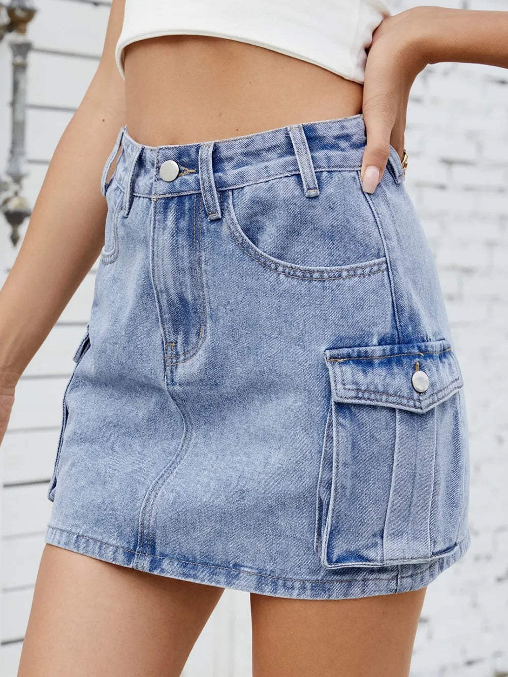 Cargo Denim Skirt (2)