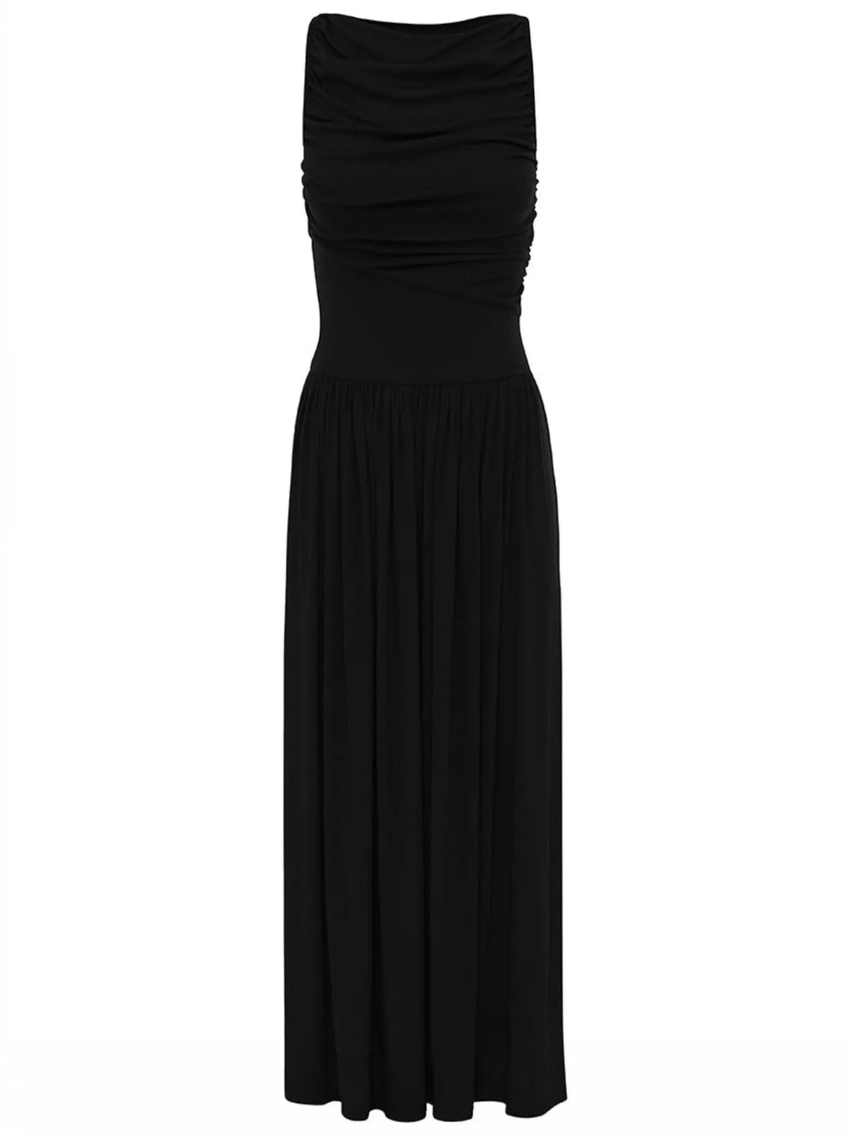 Full Size Ruched Sleeveless Maxi Dress Plus (5)