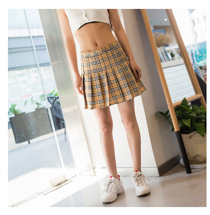 Pleated Skirt variant CJNSXZQZ00391-Khaki-XS|CJNSXZQZ00391-Khaki-S|CJNSXZQZ00391-Khaki-XL|CJNSXZQZ00391-Khaki-M|CJNSXZQZ00391-Khaki-L
