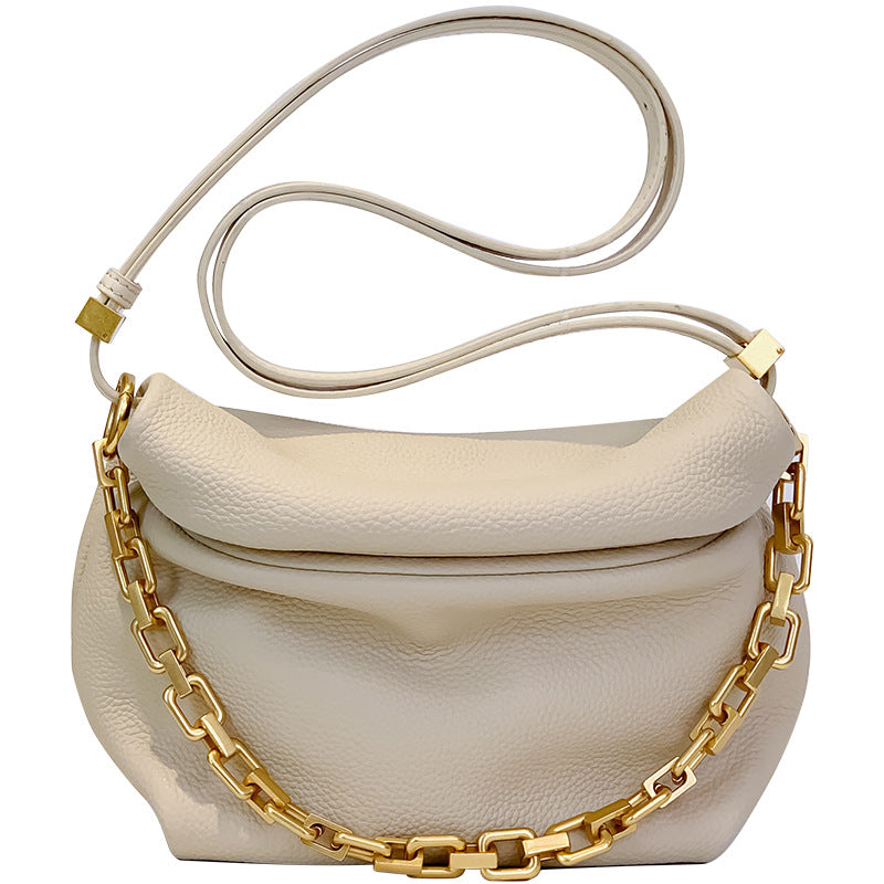 Leather Folds Clouds Bag Chain Shoulder Cowhide Crossbody photo 11