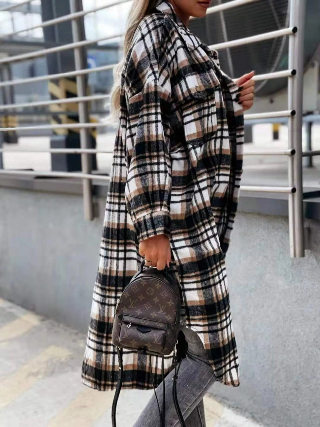 Plaid Button Up Longline Shacket (14)