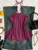 Embellished Front Halter Neck Cami (13)