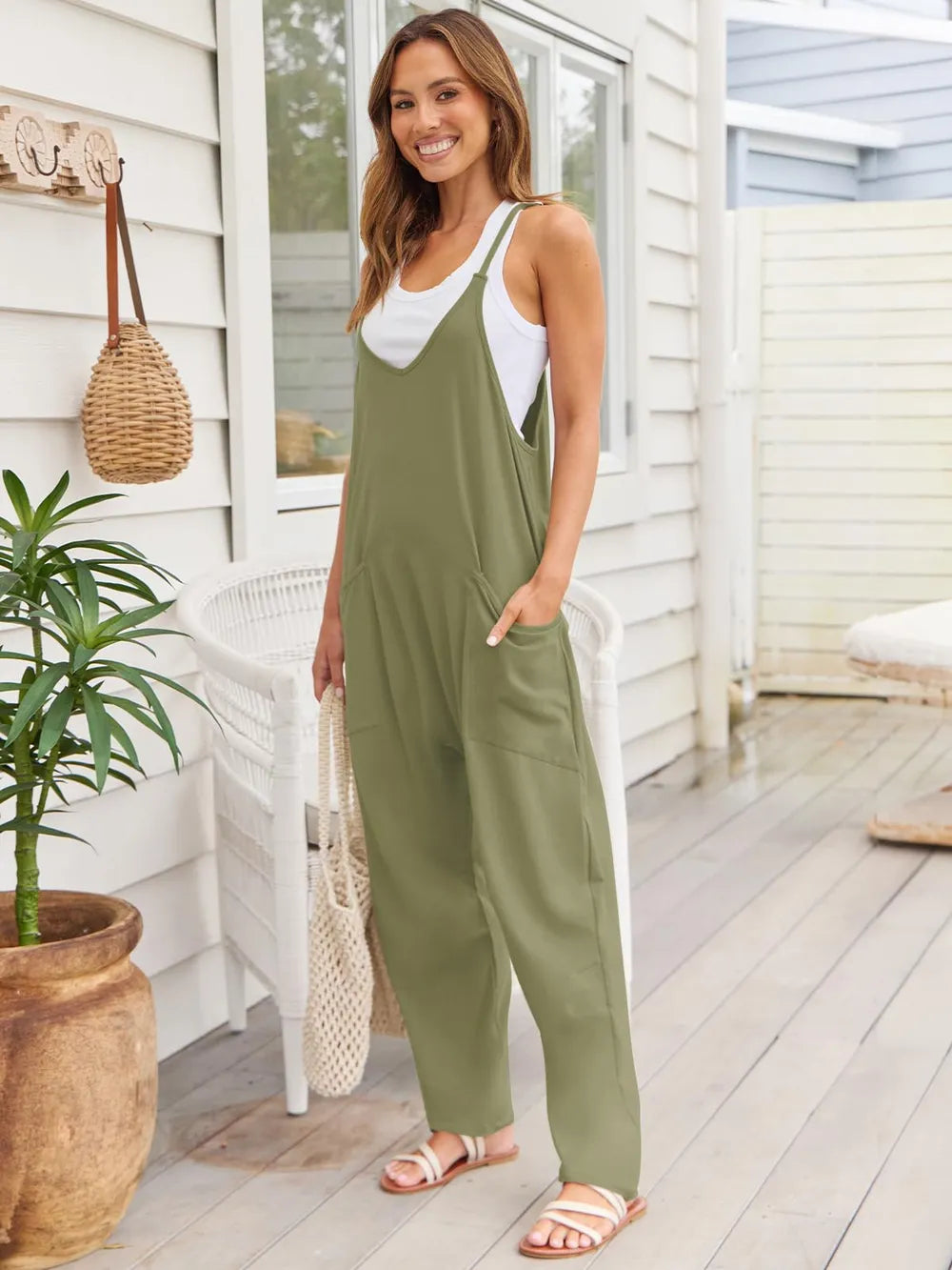 V-neck Spaghetti Strap Jumpsuit (30)