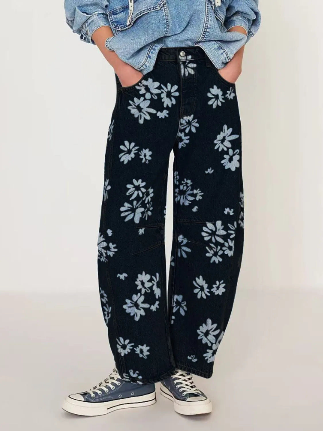 Printed Wide Leg Jeans (3)