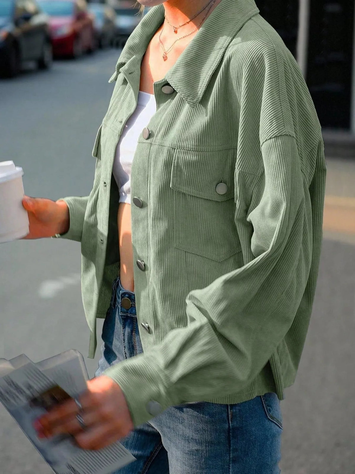 Corduroy Button-down Shacket (12)
