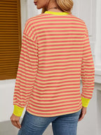 Striped Long Sleeve Casual T-shirt (33)