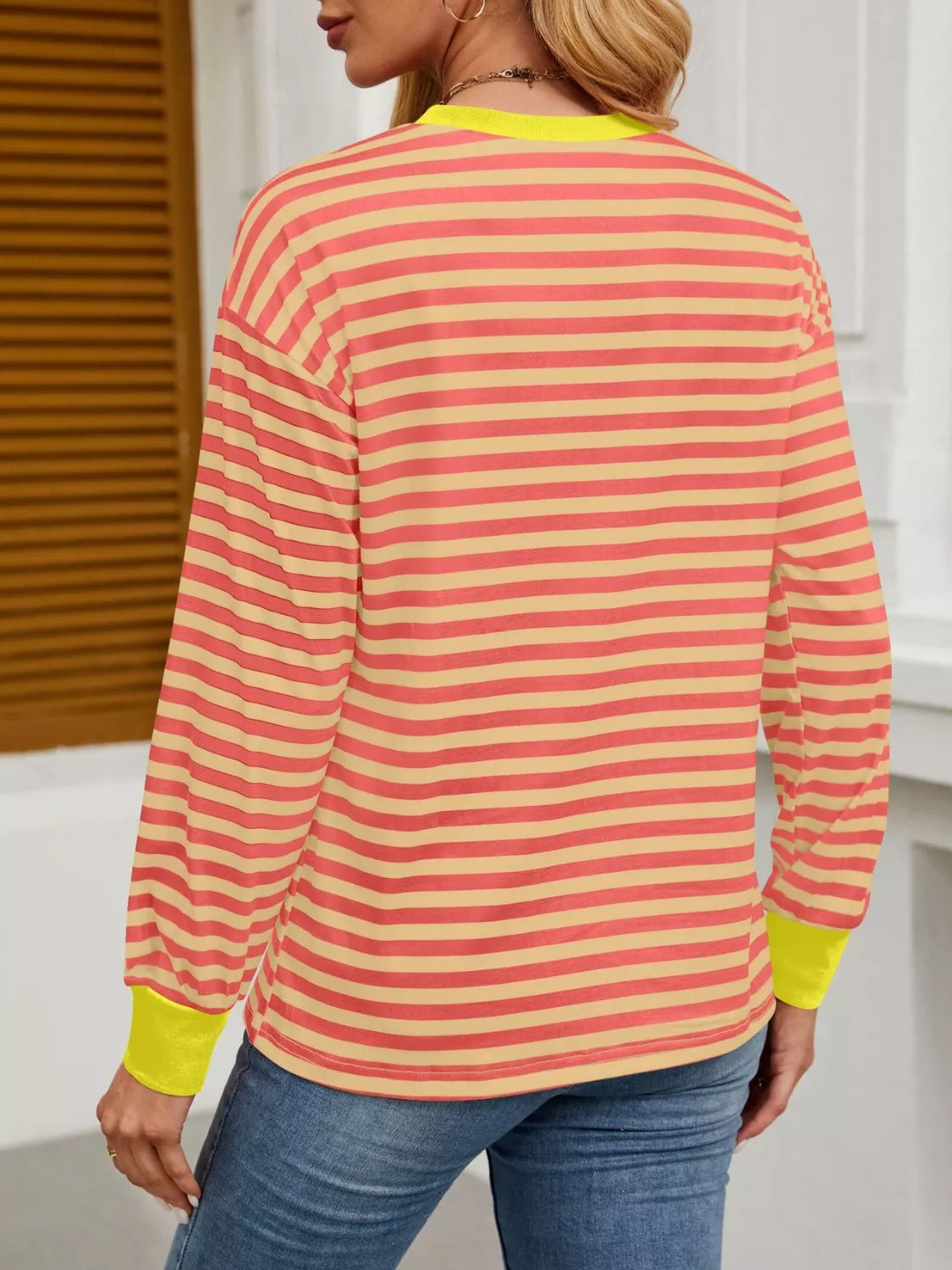 Striped Long Sleeve Casual T-shirt (33)