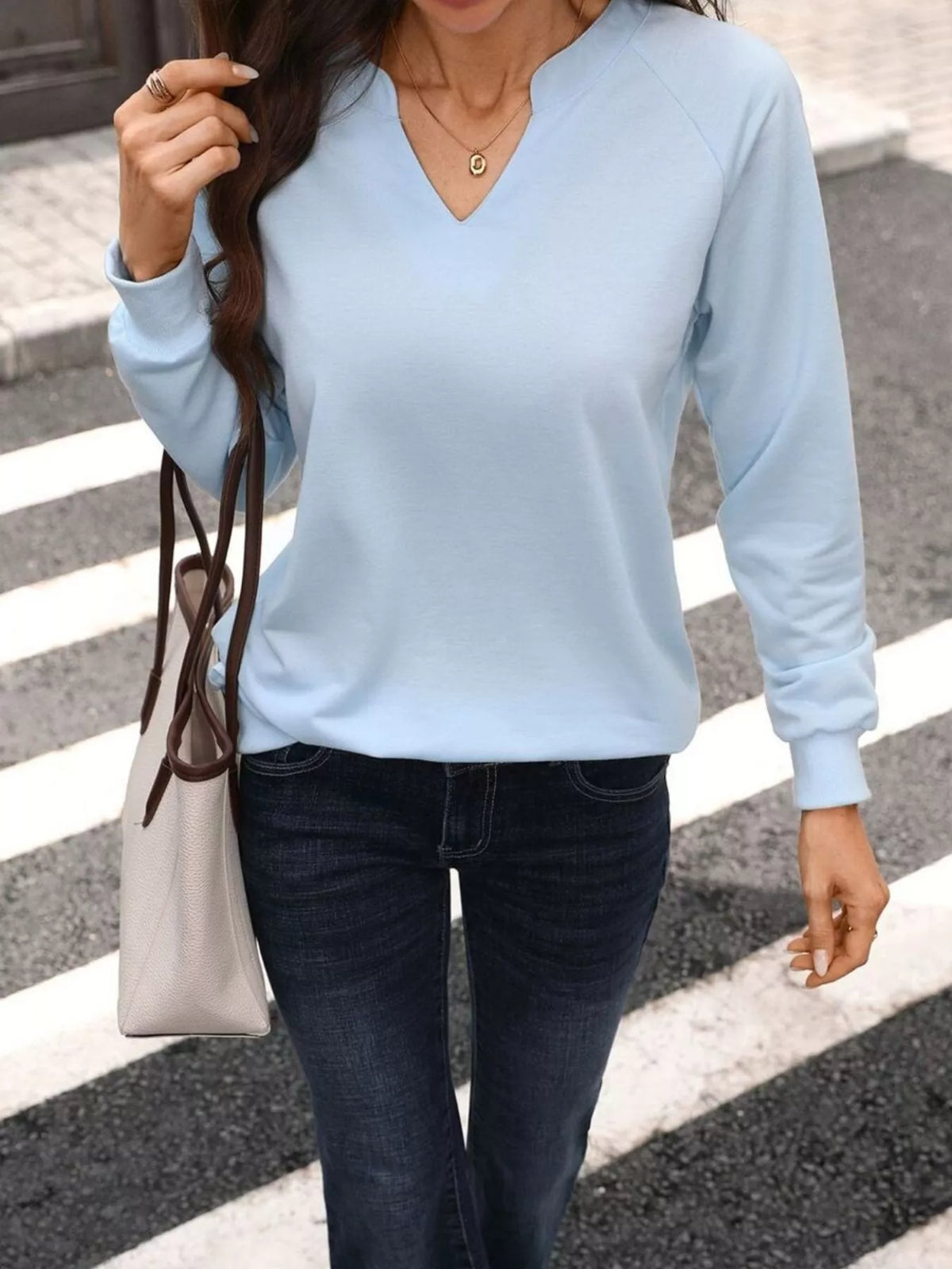Notched Raglan Sleeve Sweatshirt (16)