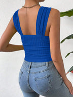 Textured Square Neck Wide Strap Tank (13)