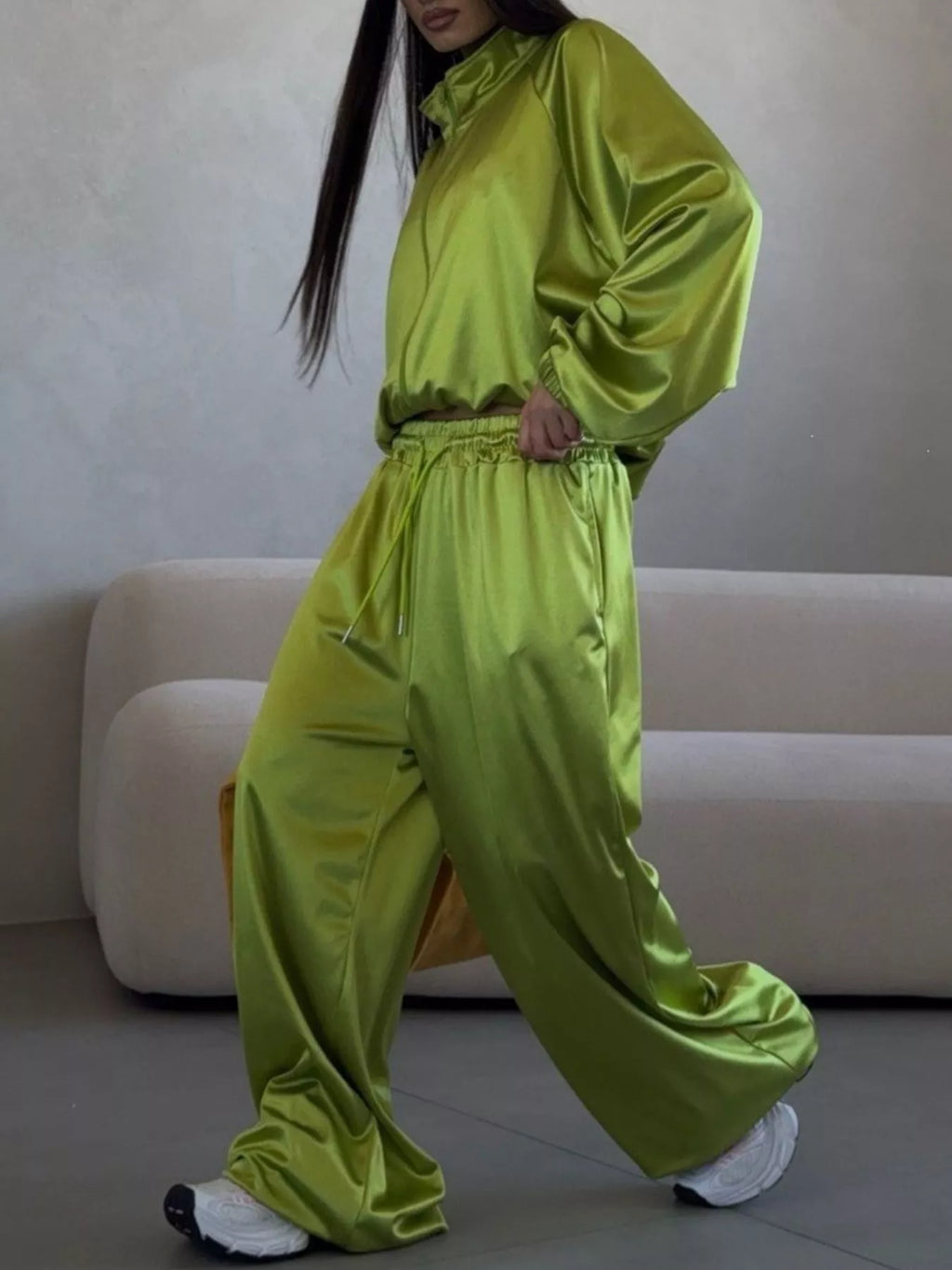 Zip Up Raglan Sleeve Jacket Pants Set (4)