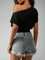One Shoulder Crop T-shirt (12)