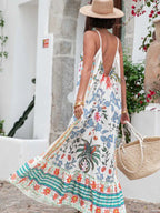 Printed V-neck Summer Maxi Dress (2)