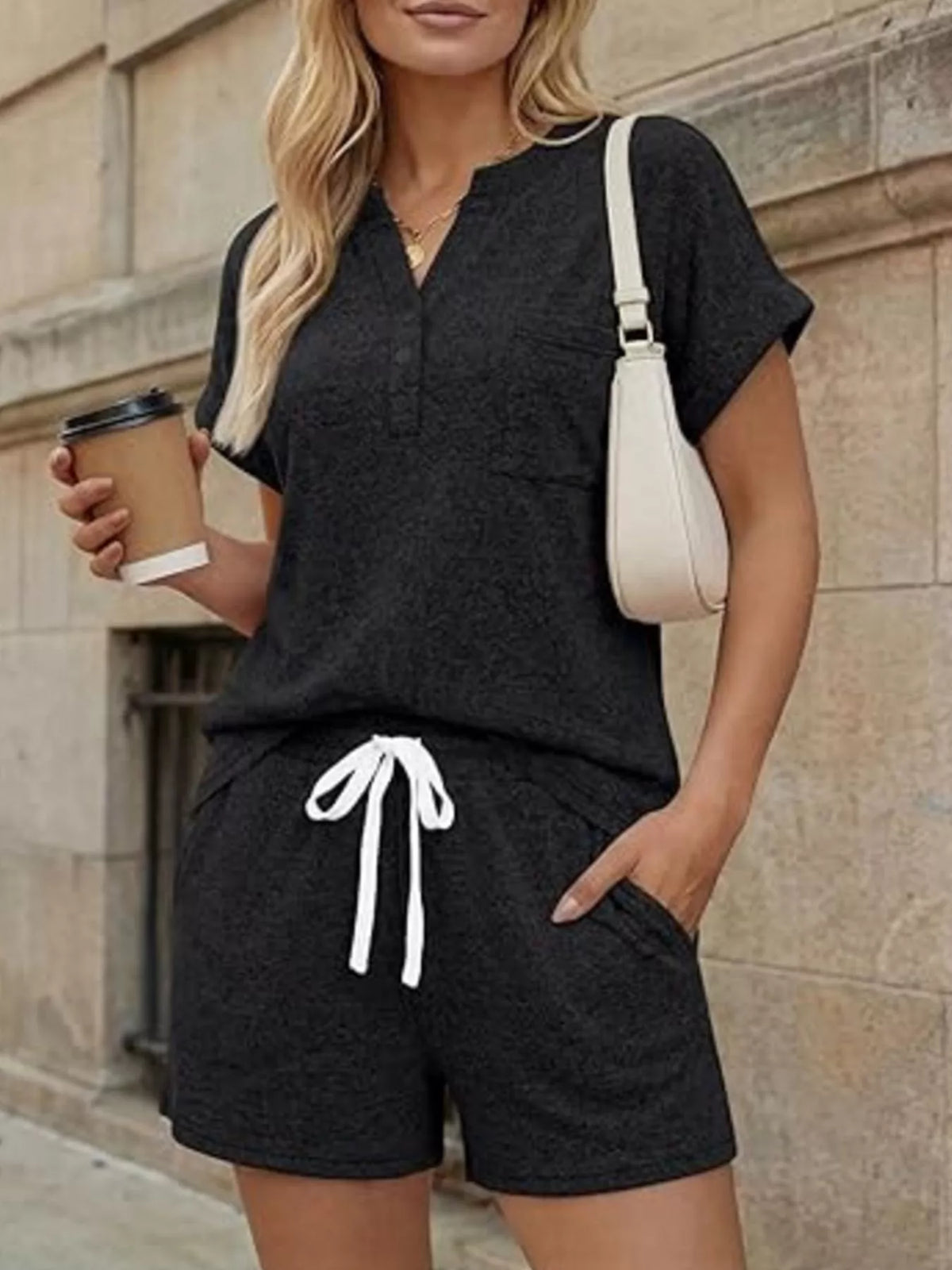 Short Sleeve Top Shorts Set (6)