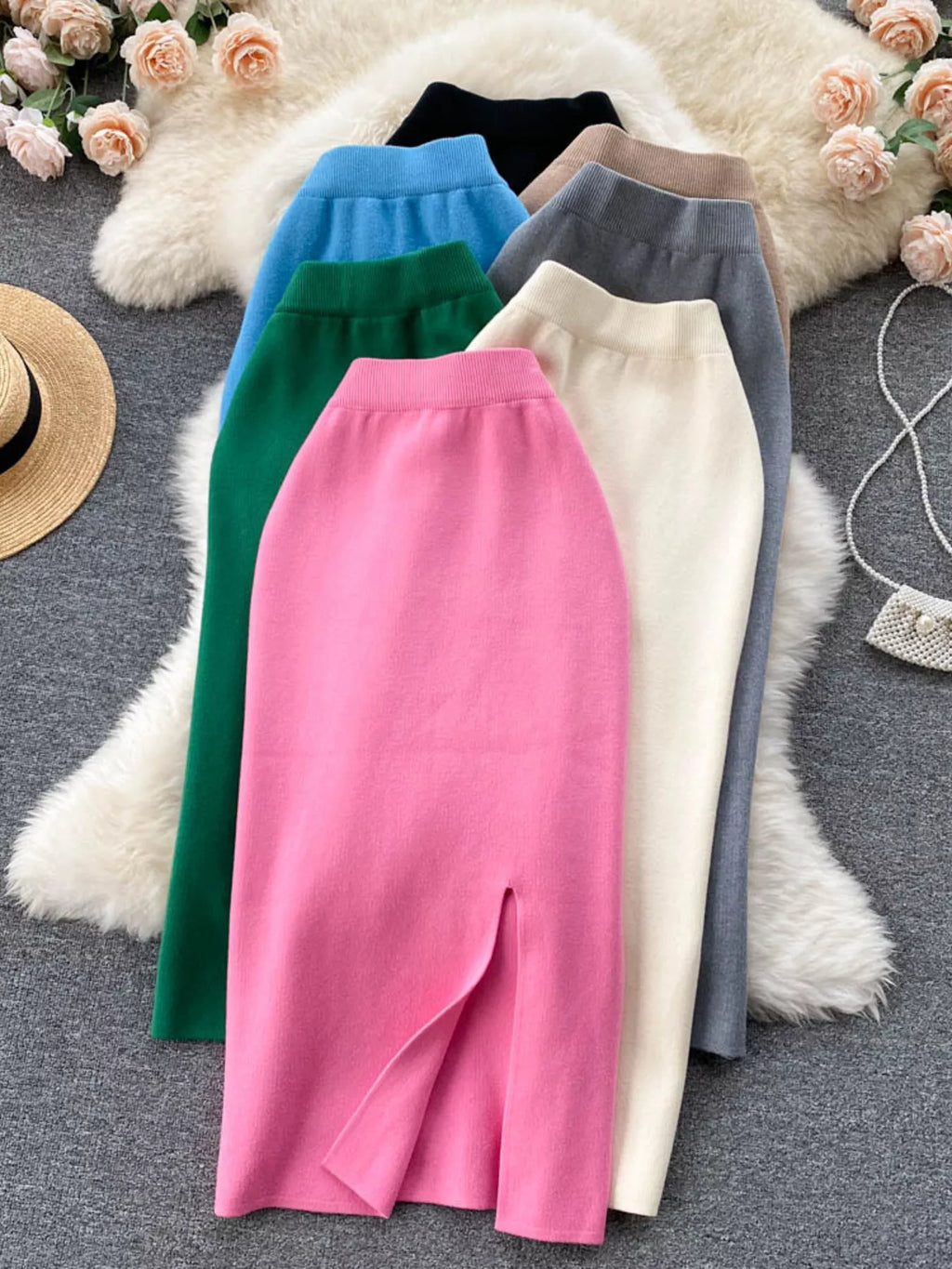 Slit Knit Midi Skirt (4)