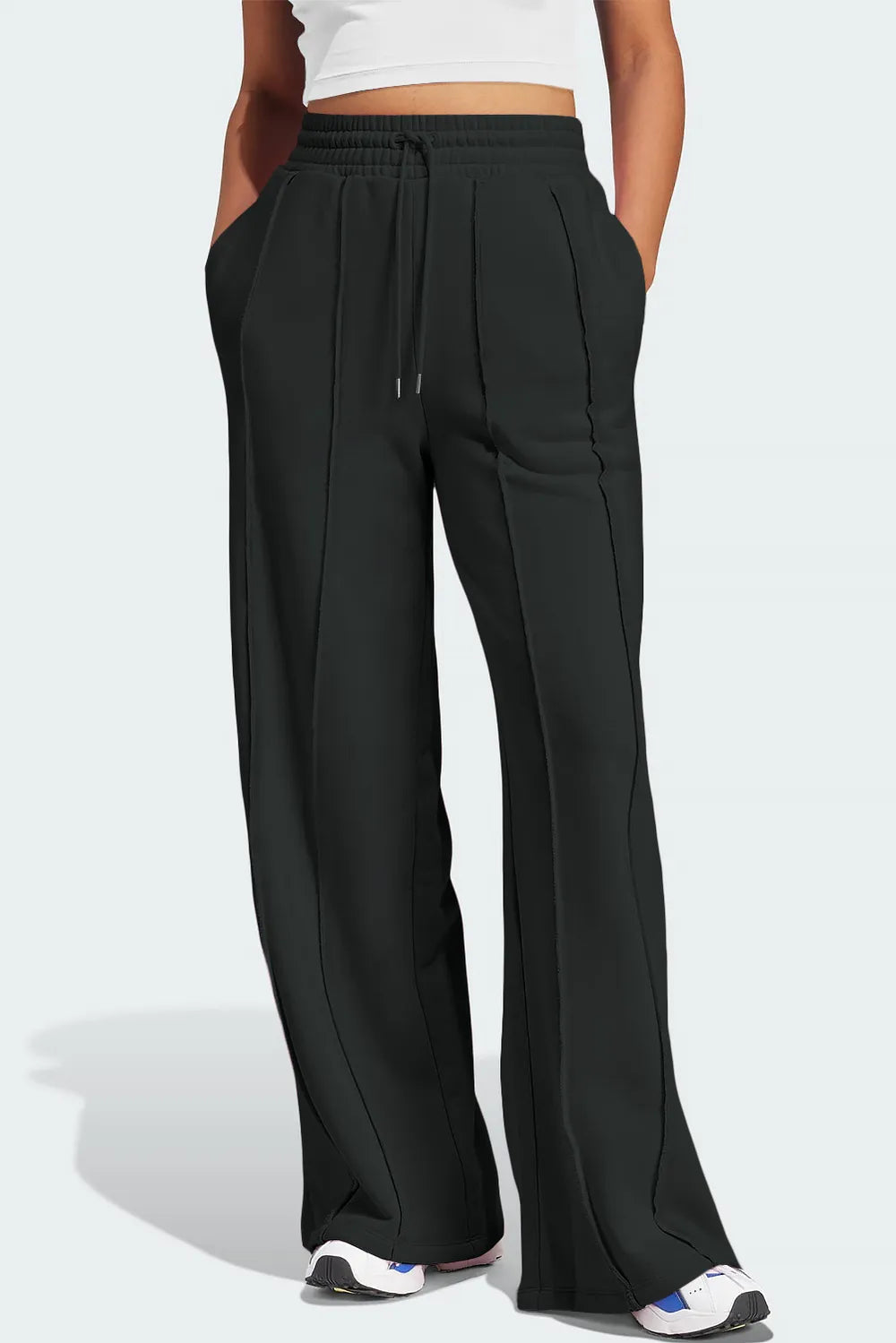 Drawstring Wide Leg Active Pants (4)