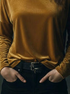 Full Size Velvet Long Sleeve T-shirt Plus (18)