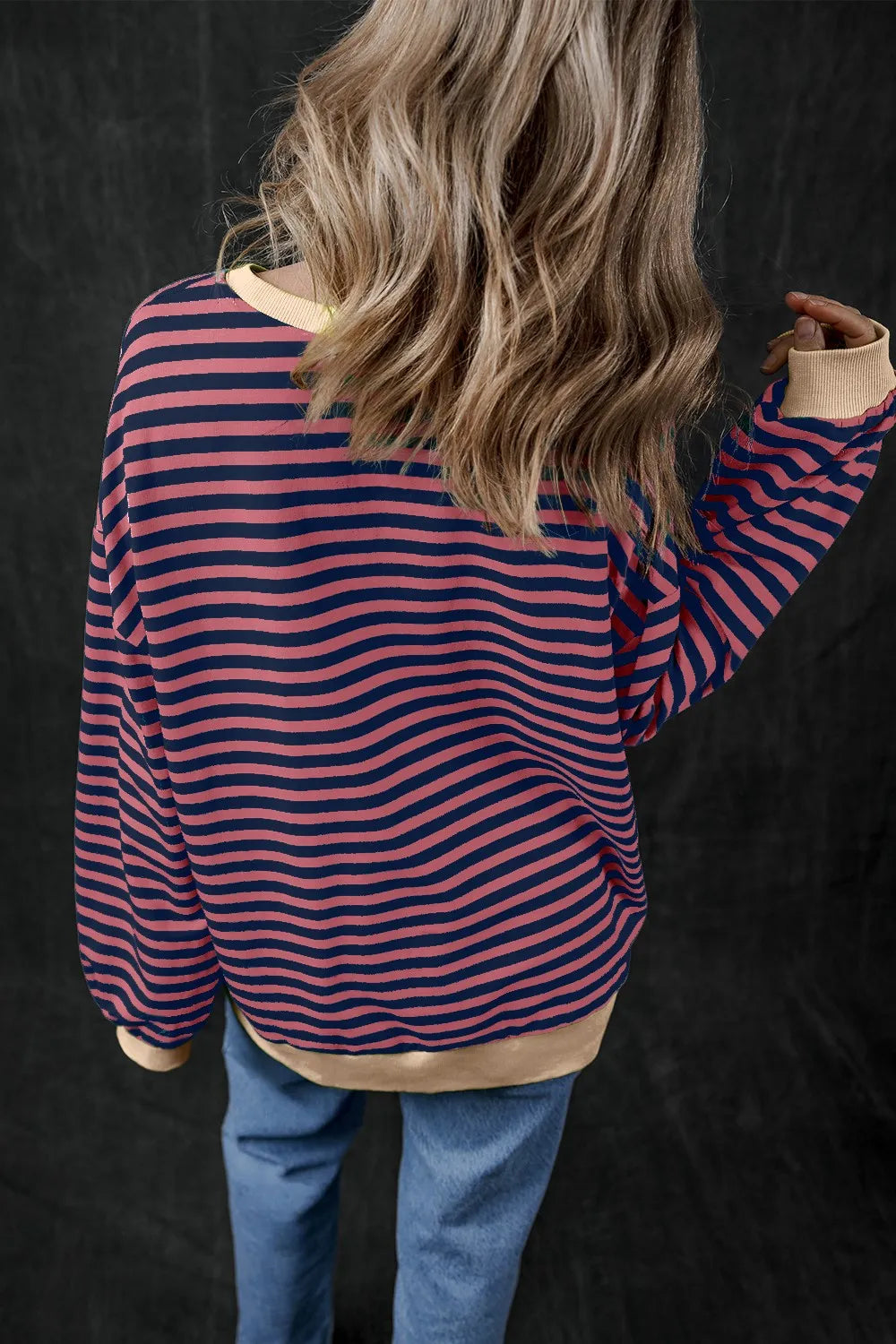 Pumpkin Striped Long Sleeve Sweatshirt (8)