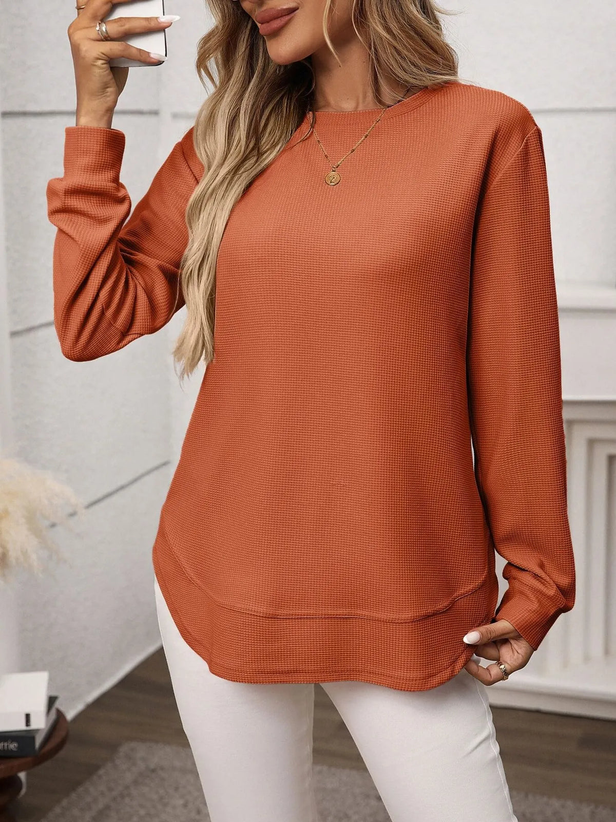 Long Sleeve Round Neck T-shirt (3)