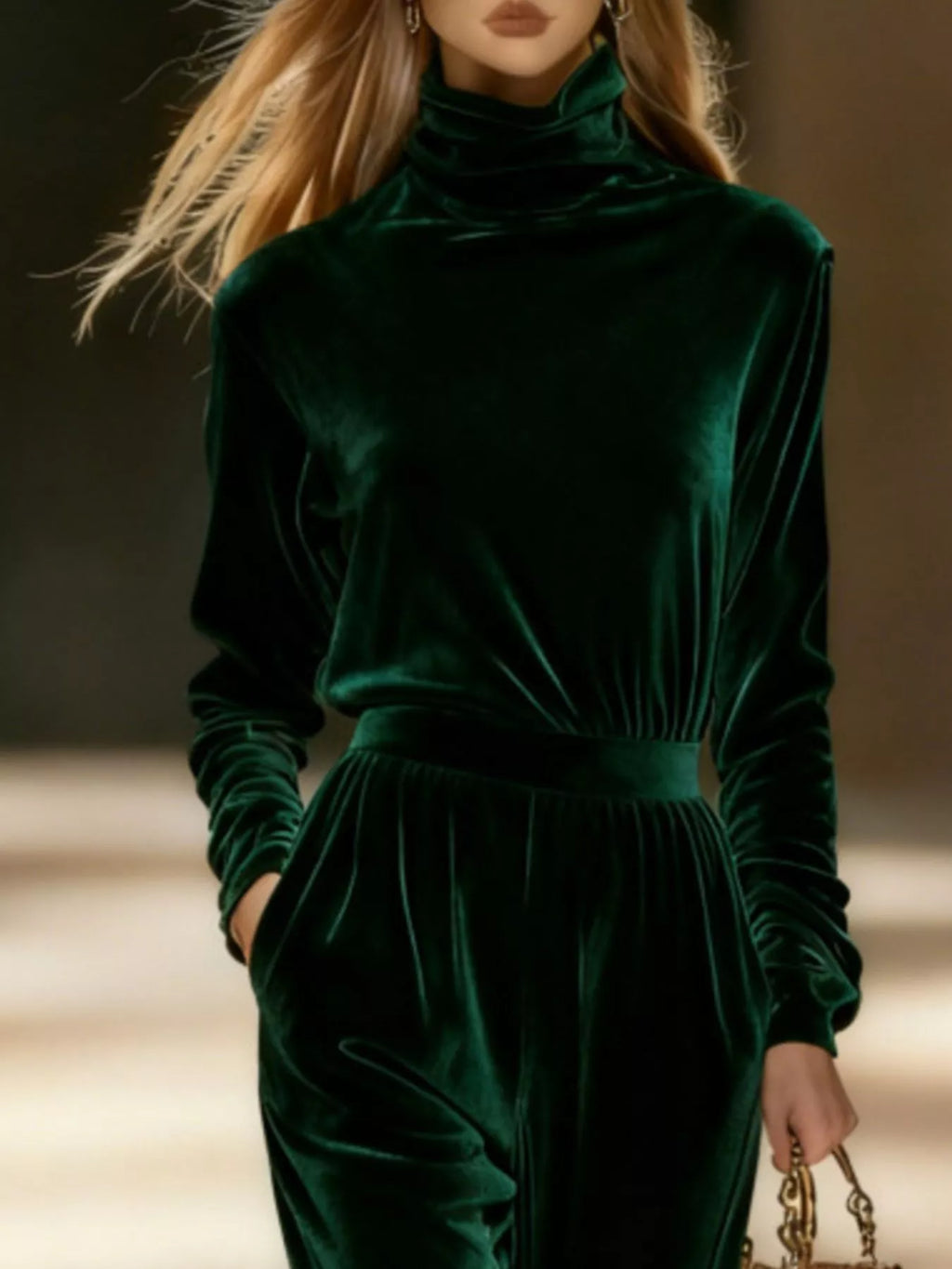 Velvet Long Sleeve Wide-leg Set (5)