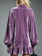 Full Size Velvet Ruffled Hem Long Sleeve Dress Plus (9)