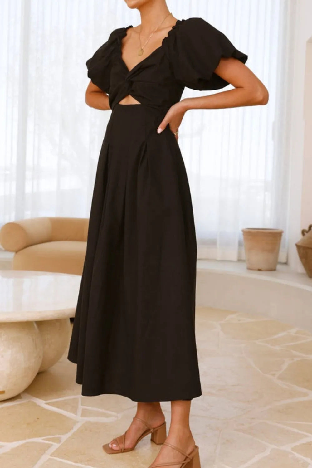 Sweetheart Neck Puff Sleeve Dress (21)