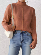 Center Seam Detail Turtleneck Sweater (2)
