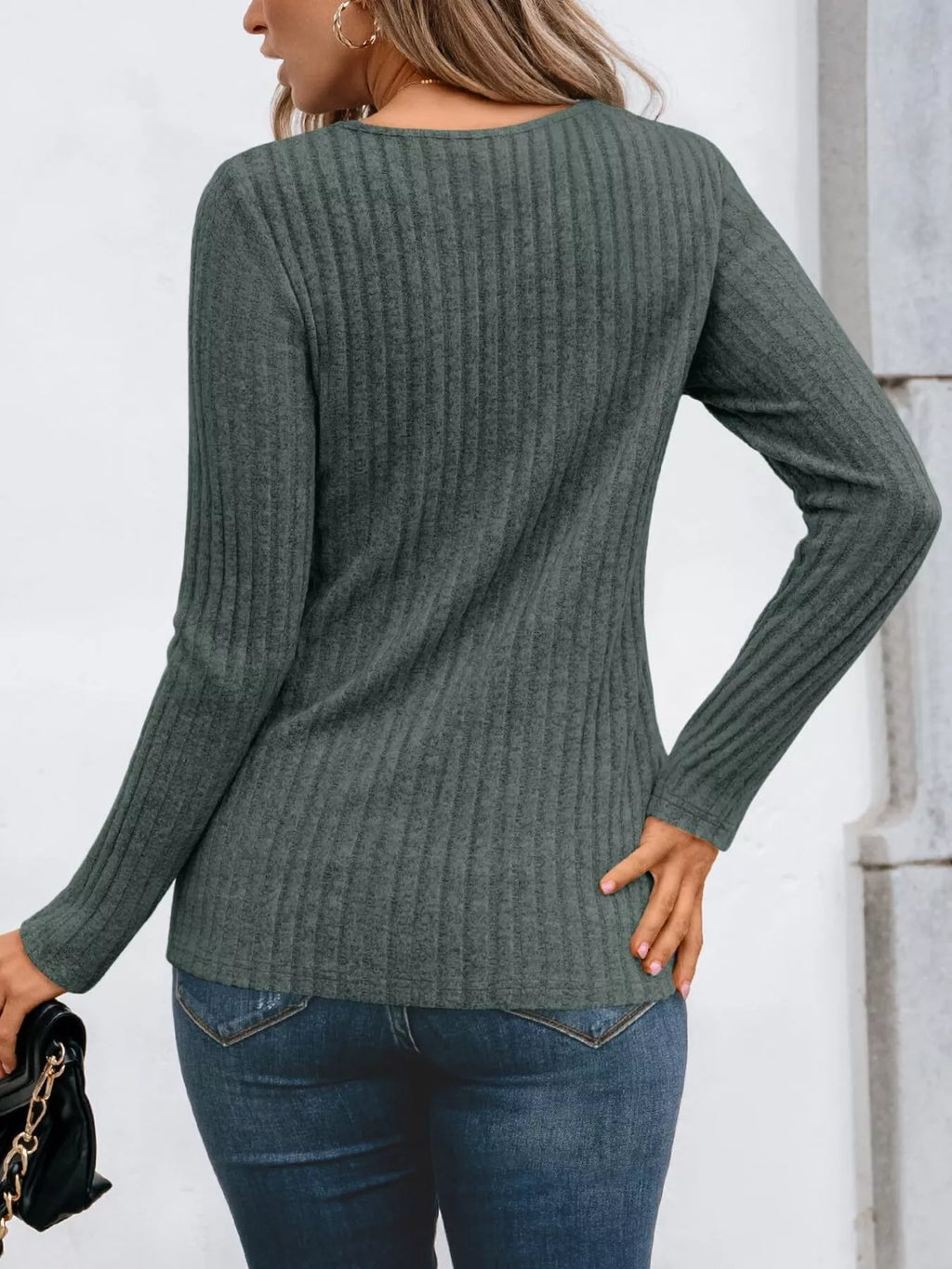 Ribbed Long Sleeve T-shirt (18)