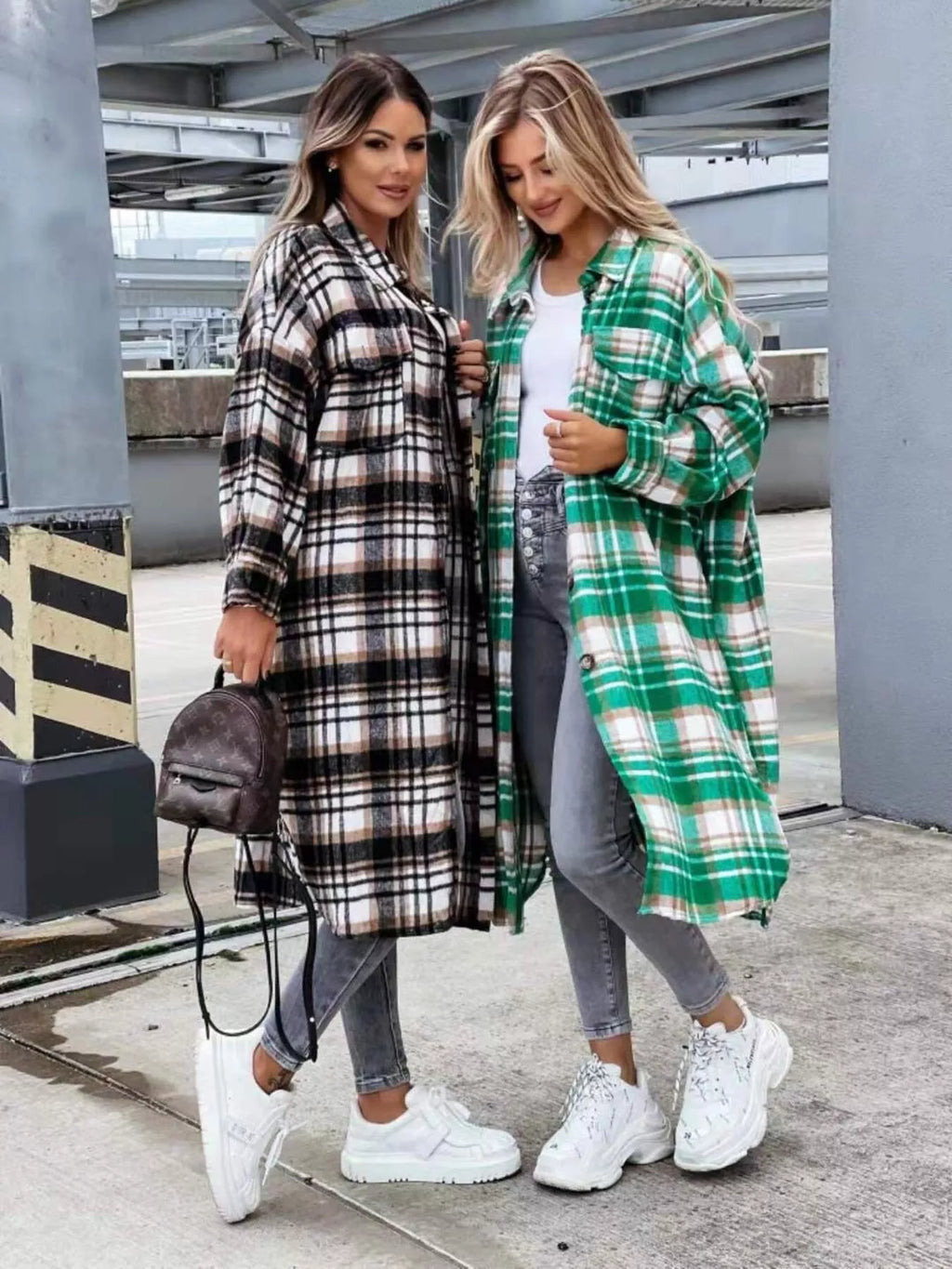 Plaid Button Up Longline Shacket (21)