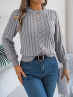 Cable-knit Round Neck Sweater (15)