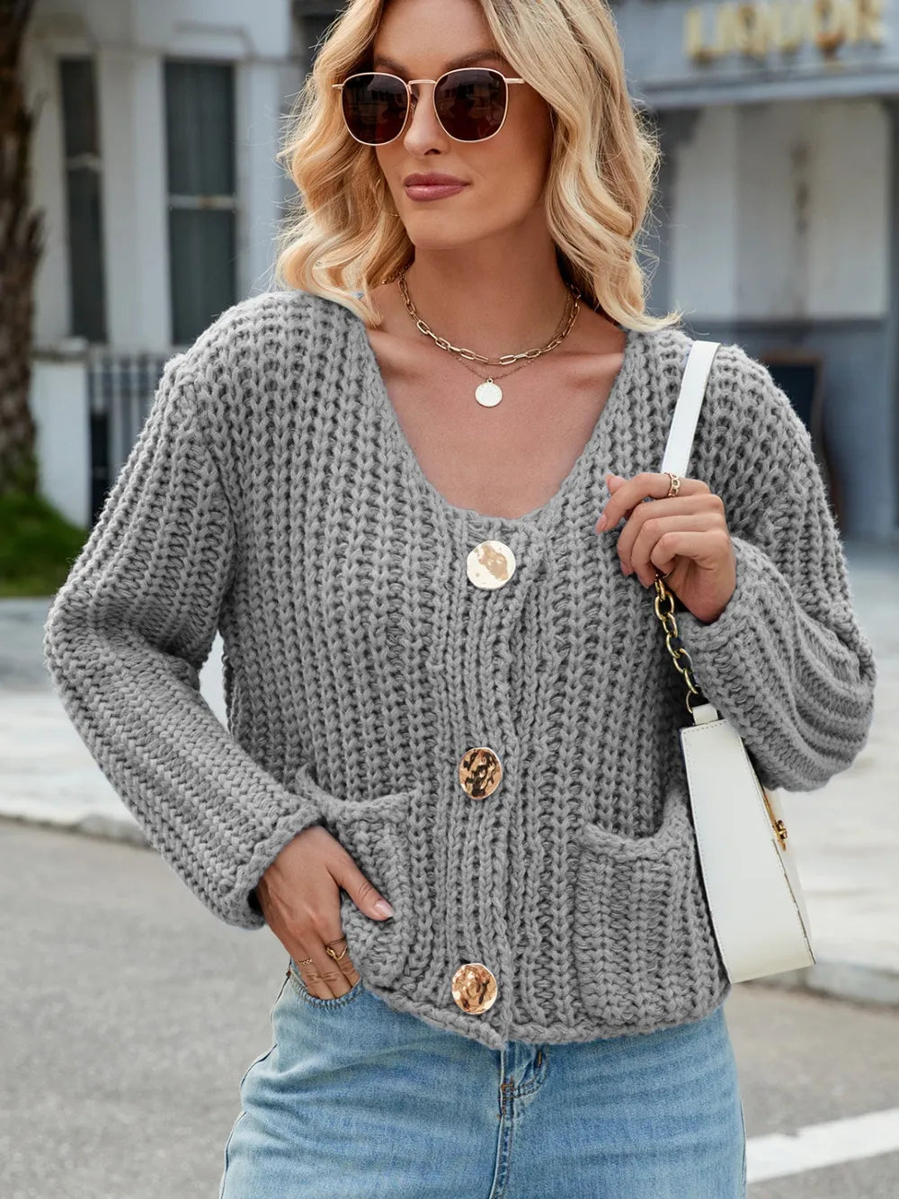 Round Neck Button Up Cardigan Pockets (24)