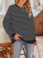 Oversized Striped Crewneck Sweatshirt (3)