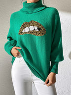 Lip Turtleneck Long Sleeve Sweater (10)
