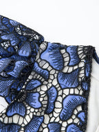 Printed V-neck Ruffle Sleeve Midi Dress (11)