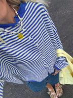 Striped Knit Button Up Cardigan (9)